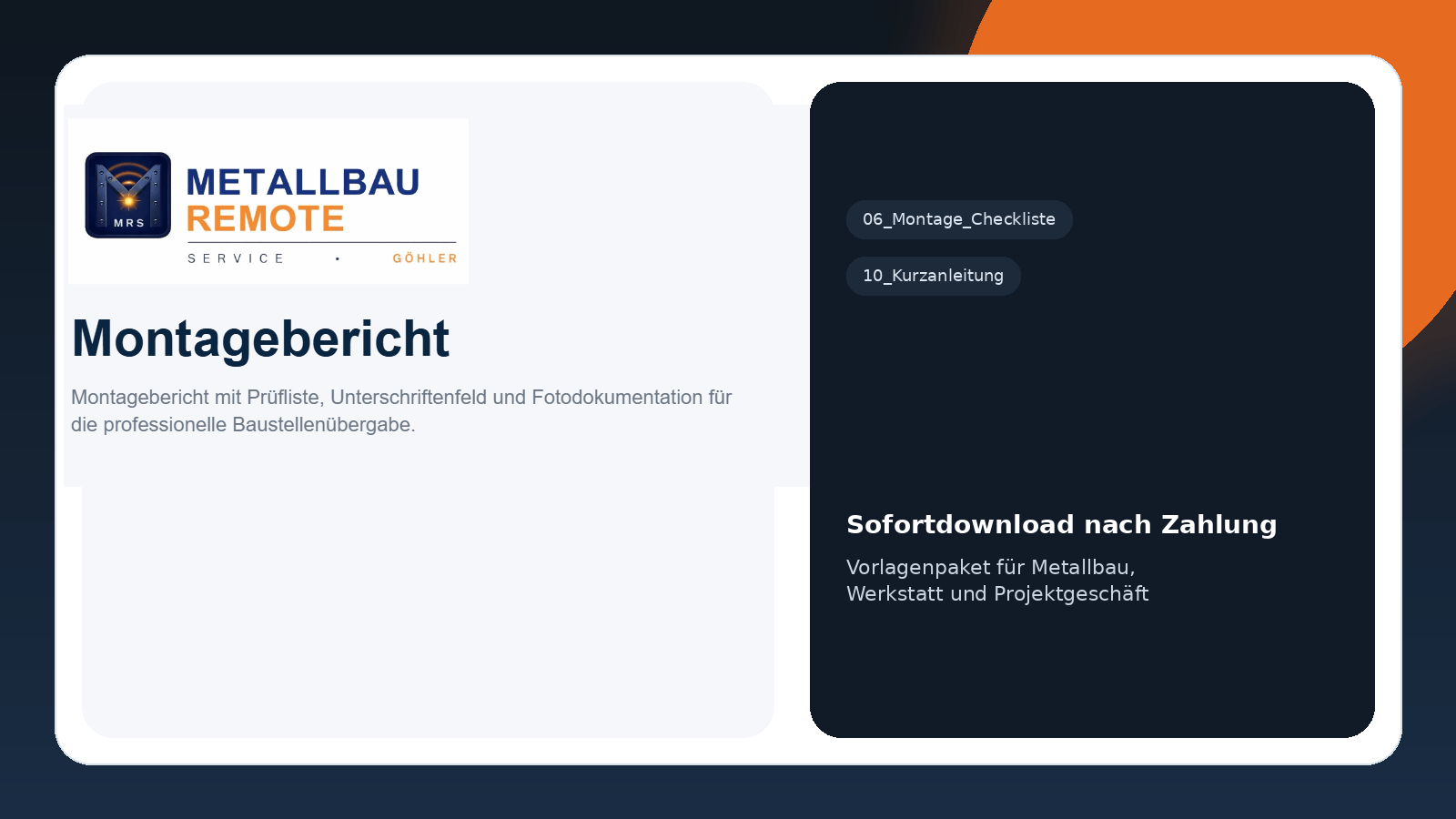 Montagebericht