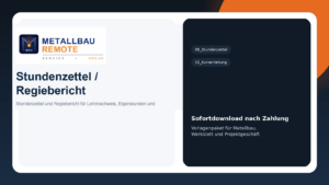 Stundenzettel / Regiebericht
